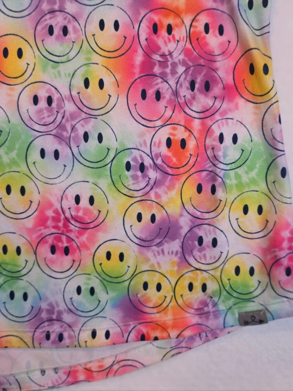 Ava Therese Smiley Face Tie Dye Long Sleeve Plus Size Top 2XL